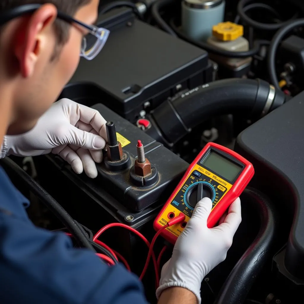 Tester une batterie de voiture avec un multimètre