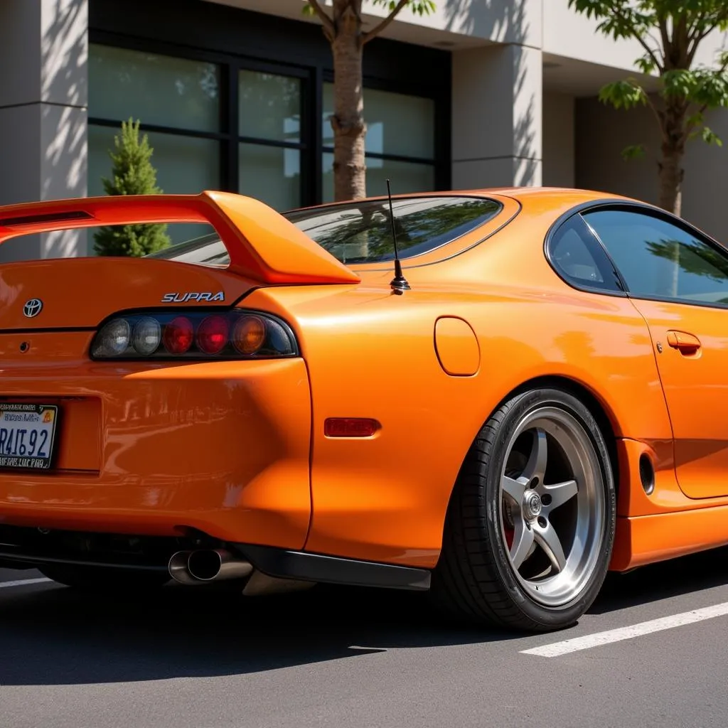 Toyota Supra Mk4 orange dans Fast and Furious