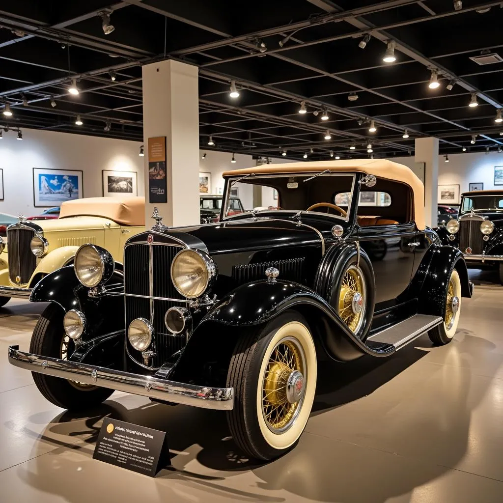 Voiture ancienne exposée dans un musée