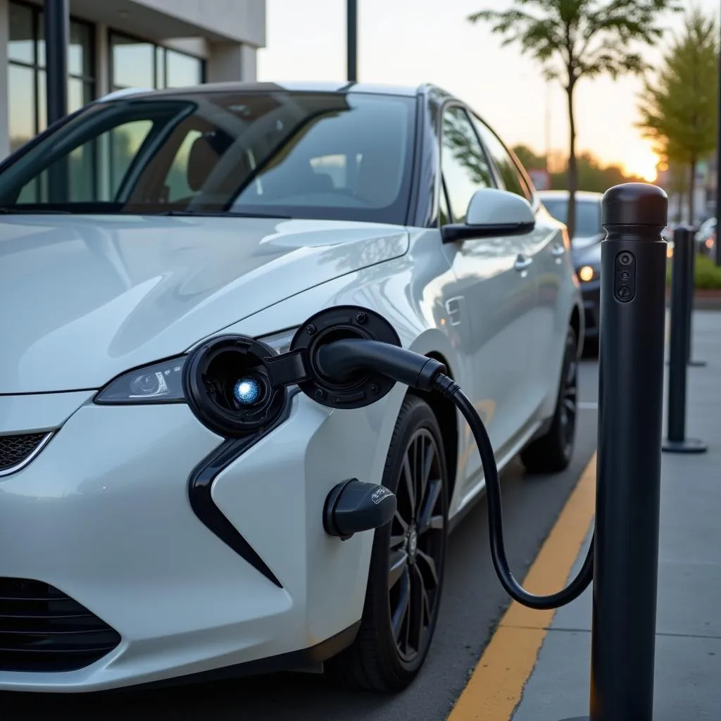 Voiture électrique d'occasion en charge