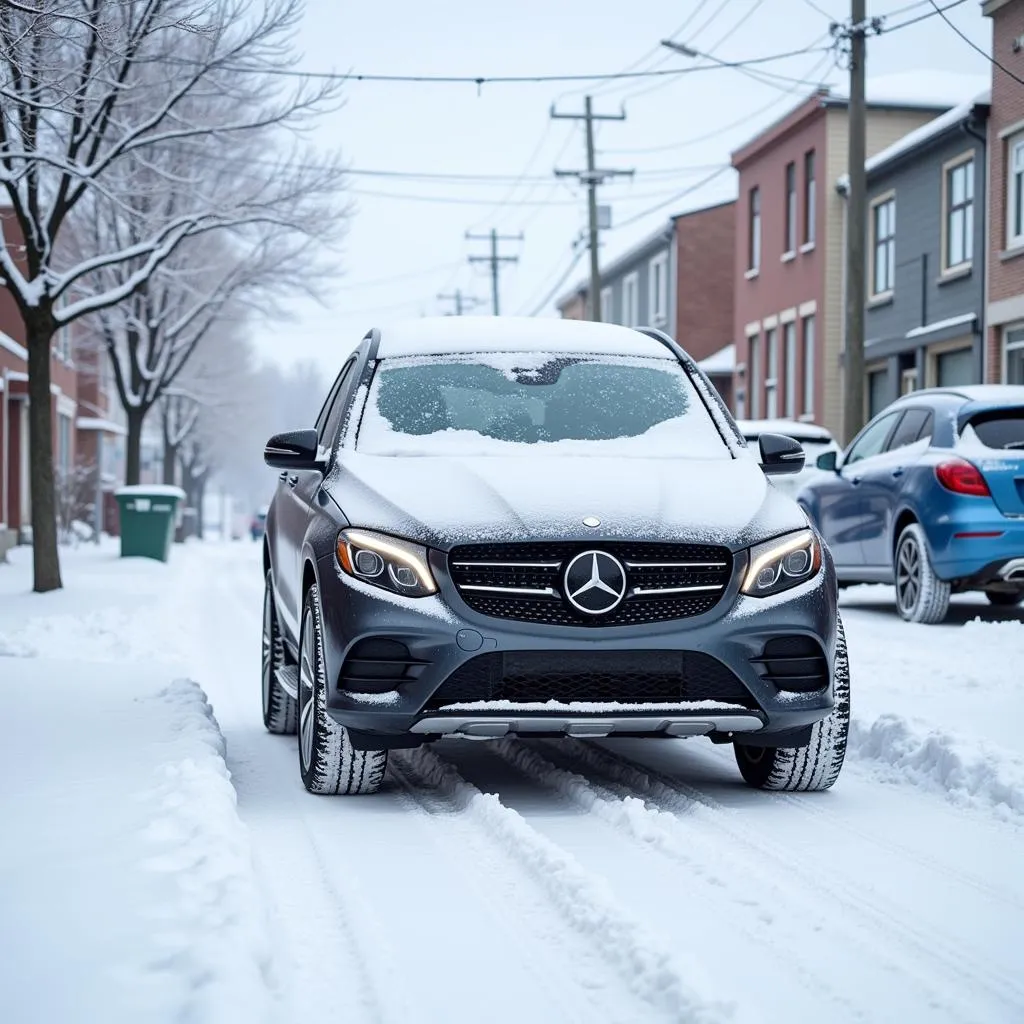 Voiture Équipée pour l'Hiver à Saint Denis de l'Autel