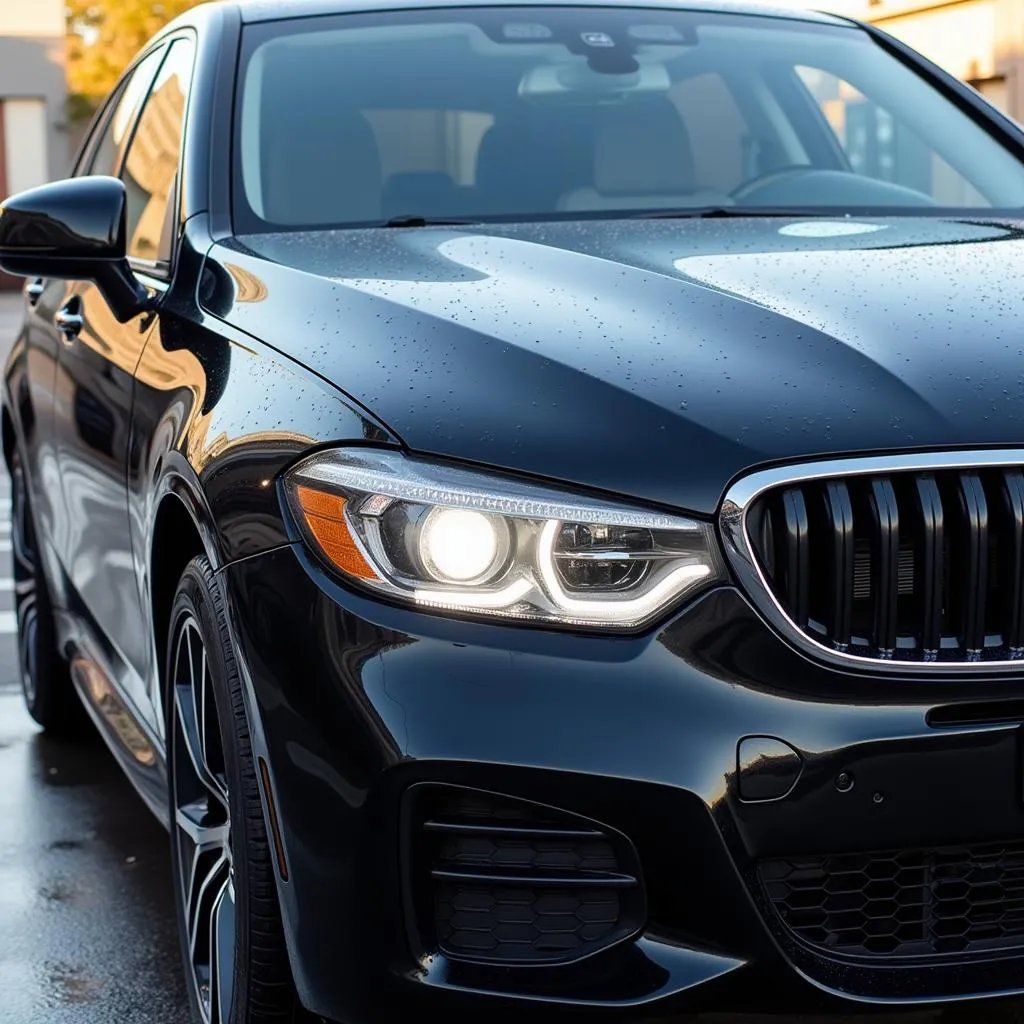 Voiture propre et brillante après un lavage