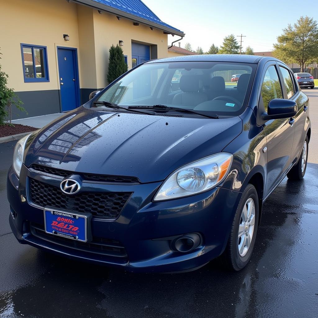 Une voiture propre et brillante après un lavage auto Sonic Delta