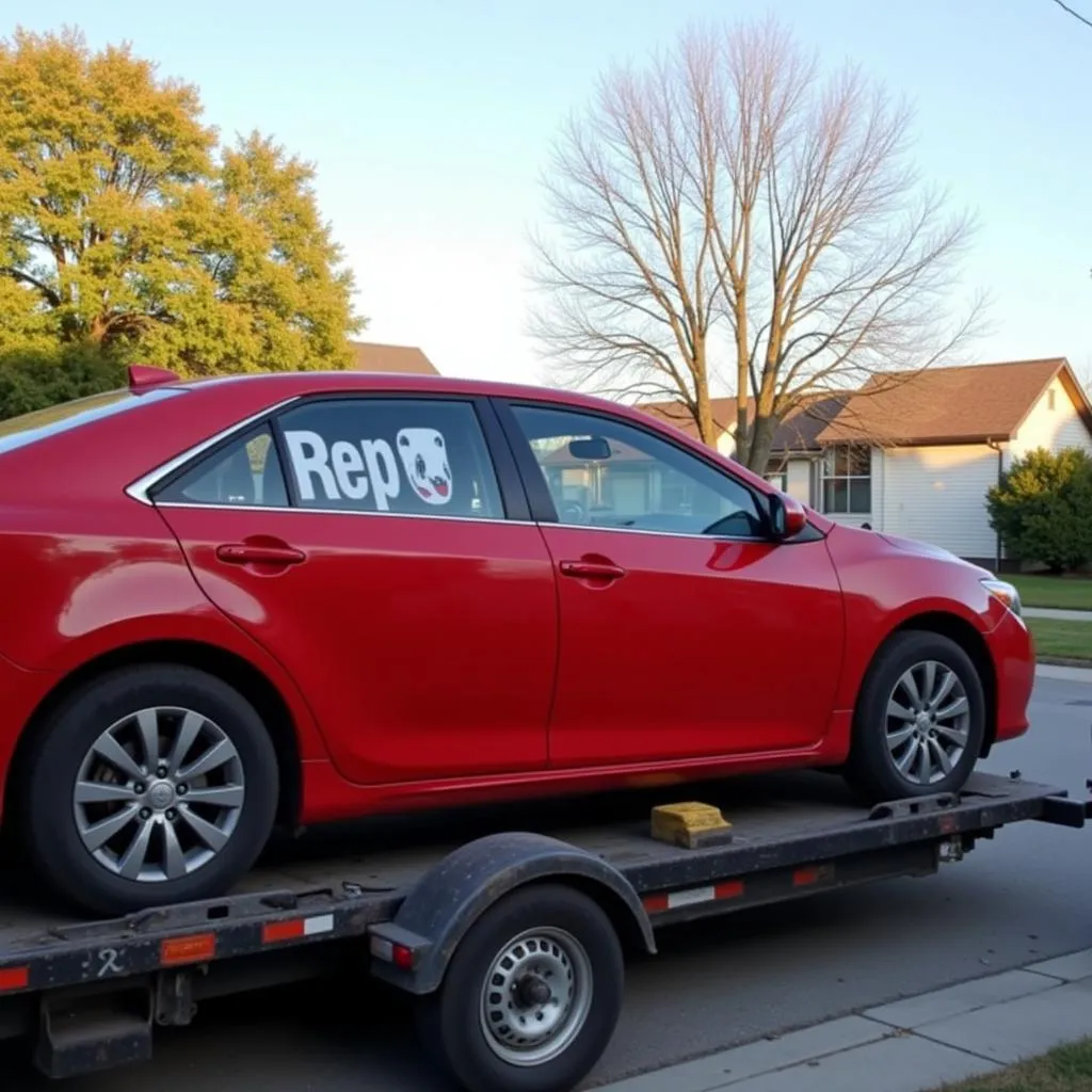 Voiture saisie en cours de remorquage