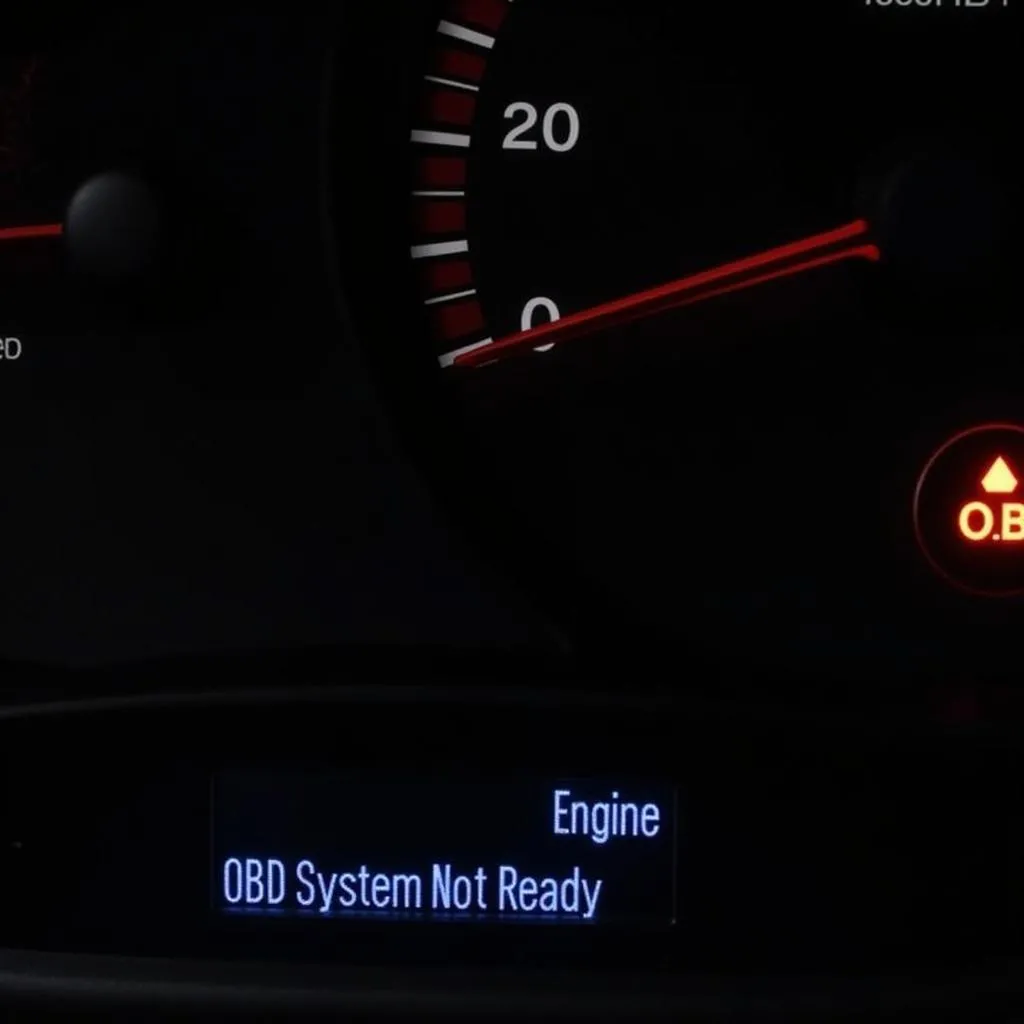 Voyant Check Engine allumé avec message "Système OBD Non Prêt"