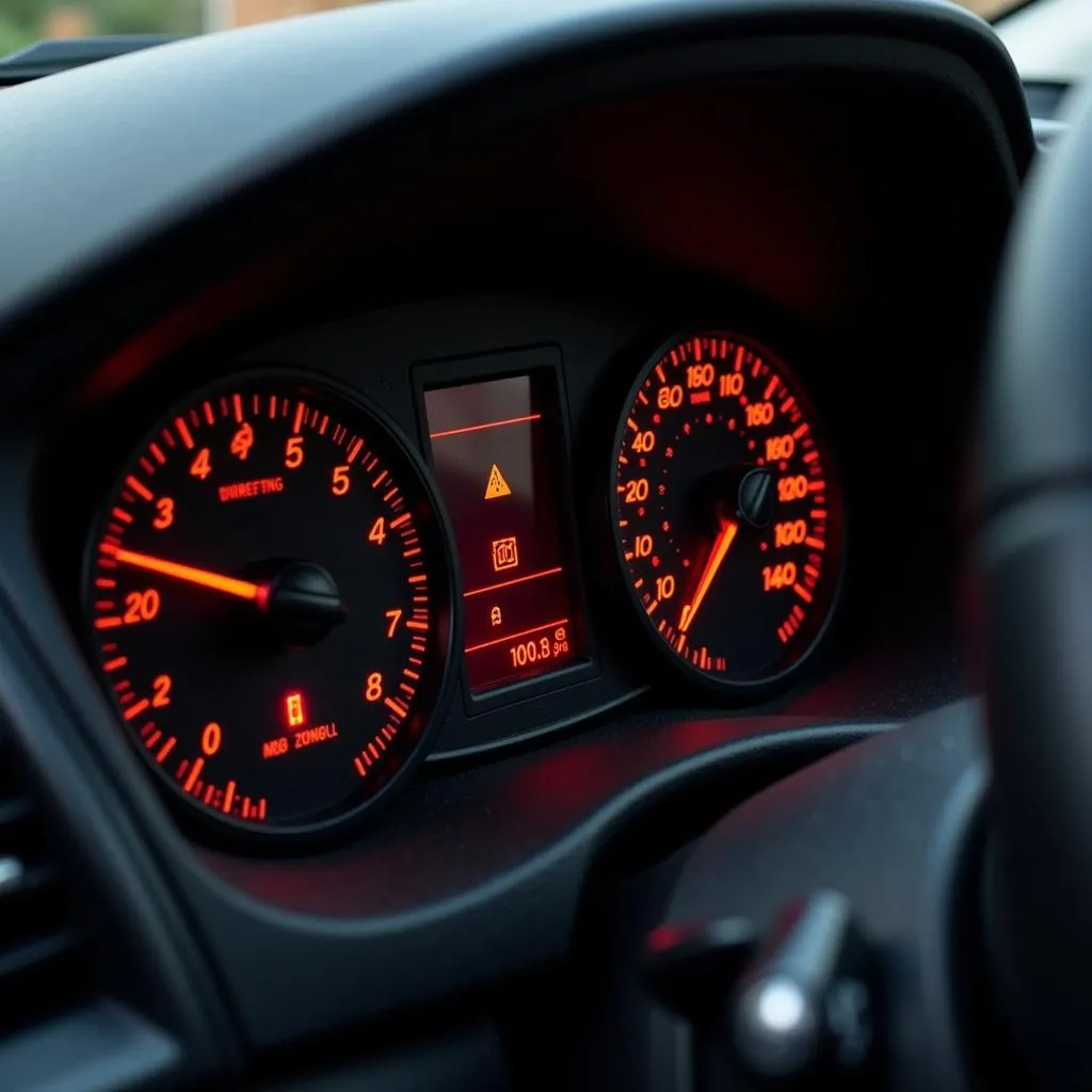 Différents voyants lumineux sur le tableau de bord d'une voiture