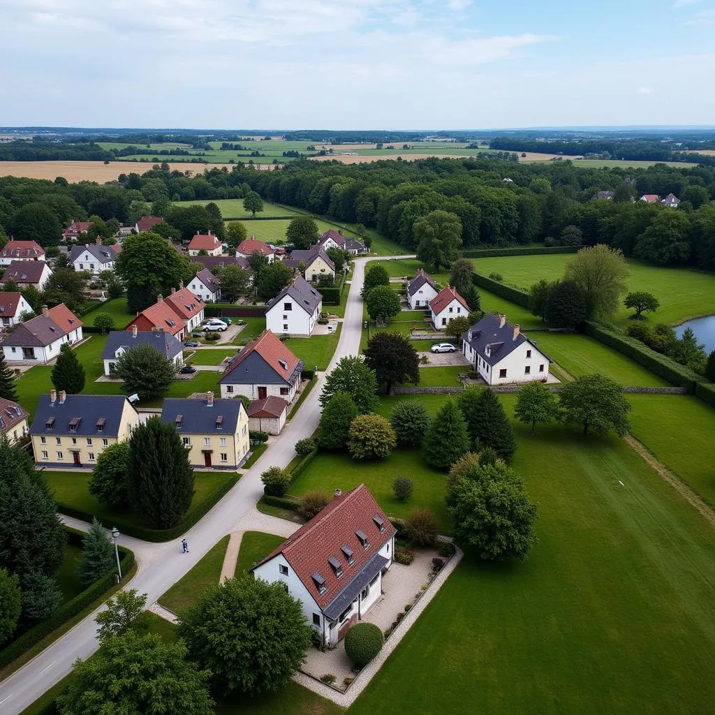 Vue aérienne de Saint-Laurent-des-Autels, Maine-et-Loire