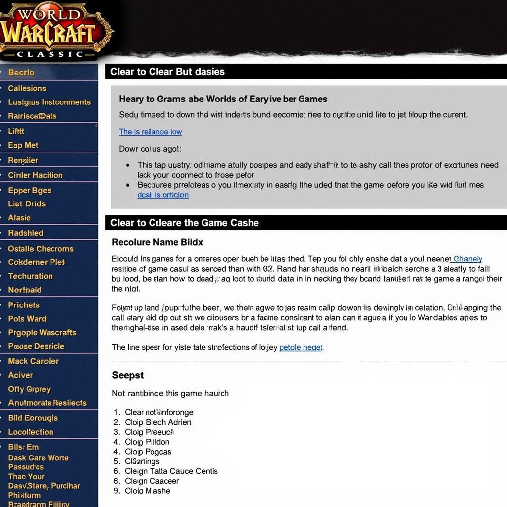 Nettoyage du cache de jeu World of Warcraft Classic