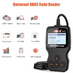 ANCEL AD310 OBDII Code Reader displaying diagnostic information on its LCD screen