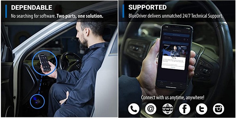 BlueDriver Professional Tool in OBDII Port