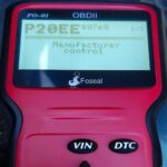 P20EE error code displayed on Foseal OBDII FO-01 scanner, indicating SCR NOx Catalyst Efficiency Below Threshold issue in a Skoda Yeti.